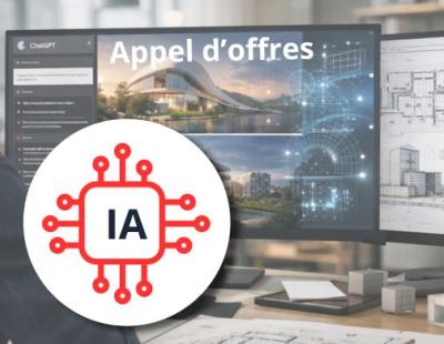 ecran et plan avec logo IA